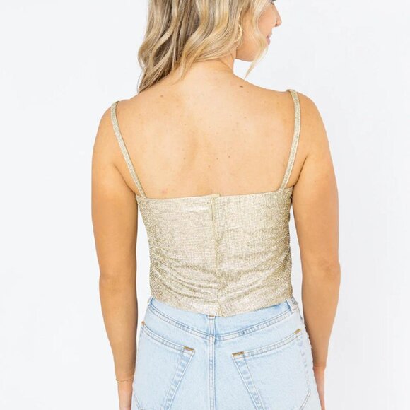 Buddy Love Girly Girl Rhinestone Crop Top - Gold (SIZE SMALL) - Picture 5 of 10